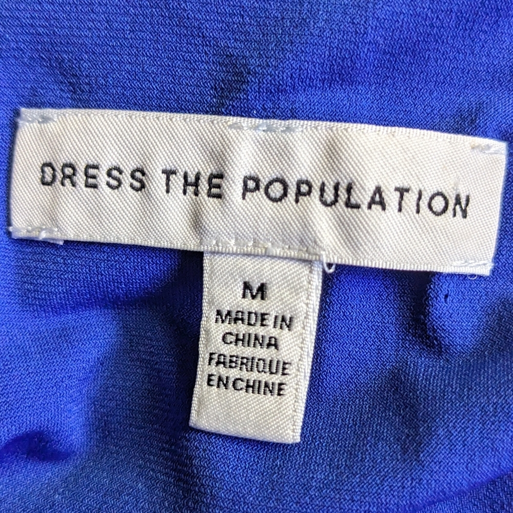 New Dress The Population Karlie Low Back Bodycon Midi Dress Royal Blue Sz.M - Picture 11 of 13